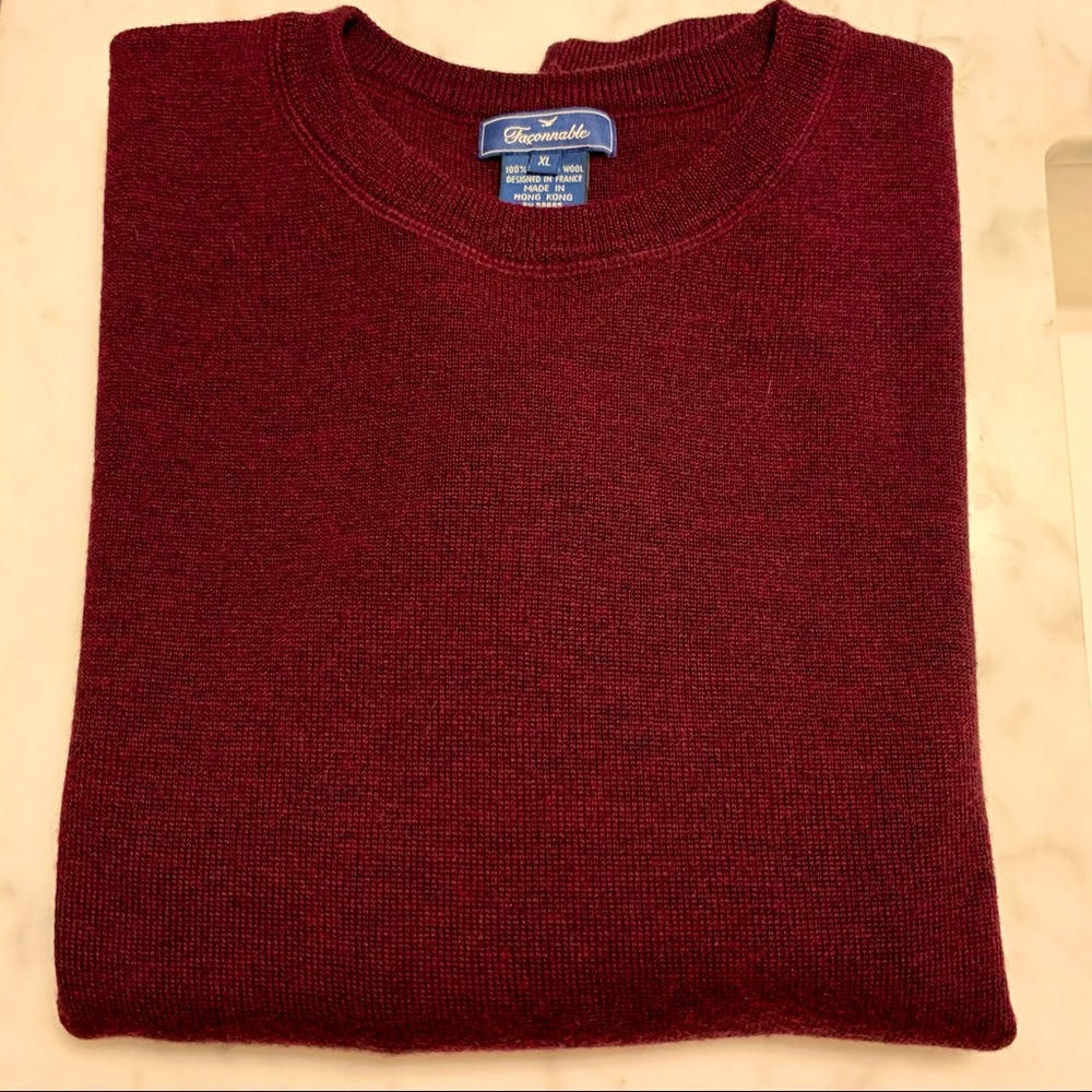 Men's Faconnable Sweater XL Maroon Excellent Condition Pullover